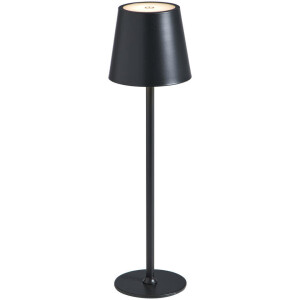 Leen Bakker - Tafellamp Lev USB LED - Metaal - Grijs - 11x11x40.5 Cm