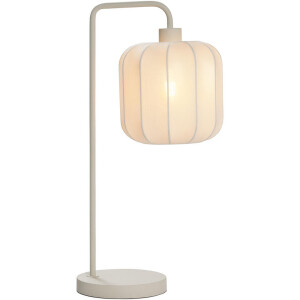 Leen Bakker - Tafellamp Fenne - Stof/metaal - E27 - 58x23x20 Cm - Metaal/Stof - Beige