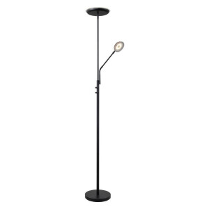 Leen Bakker - Vloerlamp Luca LED - - 182xØ36 Cm - Metaal/Glas - Zwart