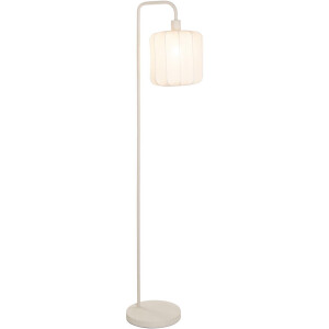Leen Bakker - Vloerlamp Fenne - Metaal/stof - E27 - 160x37x25 Cm - Metaal/Polyester - Beige