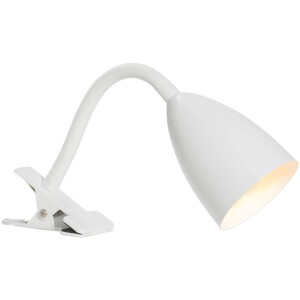 Leen Bakker - Bureau-klemlamp Knijper - - E14 - 35xØ9 Cm - Metaal - Wit
