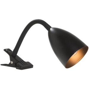 Leen Bakker - Bureau-klemlamp Knijper - - E14 - 35xØ9 Cm - Metaal - Zwart