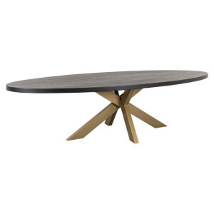 Richmond Ovale Eettafel 'Watson' 300 x 120cm, kleur Zwart/Goud