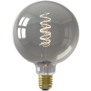 Leen Bakker - Calex LED-globelamp - Titaniumkleur - E27 - Glas - Grijs - H17 Cm