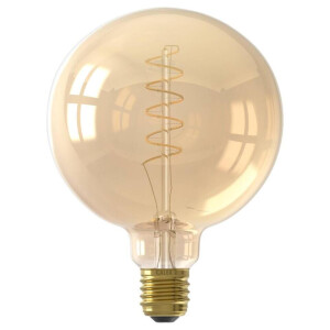 Leen Bakker - Calex LED Globe - G125 - Goudkleur - E27 - 5,5W - 470LM - 3step Dimbaar - Glas - Goudkleurig - H17.2 Cm