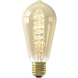 Leen Bakker - Calex LED Rustieklamp - Goudkleur - E27 - 5.5W - 470LM - Dimbaar - Glas - Goudkleurig - H14.2 Cm