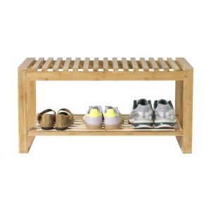 Schoenenrek 2-laags Helge bamboe - bruin - 38x76x38 cm