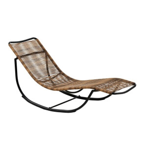 Schommel ligbed - bruin/zwart - 62x70.5x155 cm