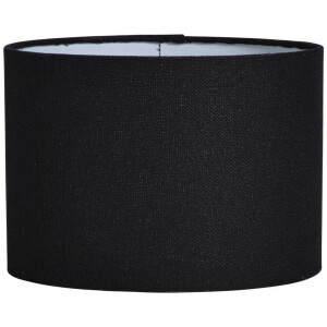 Leen Bakker - Lampenkap Luna Cilinder - 18xØ25 Cm - Katoen - Zwart