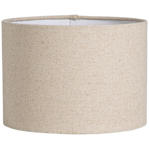 Leen Bakker - Lampenkap Luna Cilinder Naturel - 18xØ25 Cm - Katoen - Wit#Crème