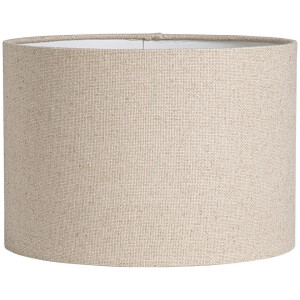 Leen Bakker - Lampenkap Luna Cilinder Naturel - 21xØ30 Cm - Katoen - Crème#Wit