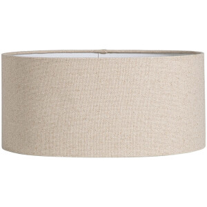 Leen Bakker - Lampenkap Luna Ovaal Naturel - 28,5x38x17,5 Cm - Katoen - Crème#Wit