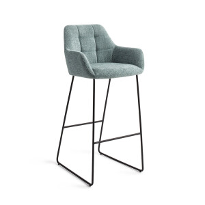 Jesper Home Barkruk 'Noto' Slide Black, kleur Real Teal (zithoogte 75cm)