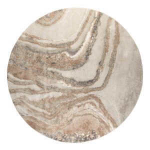 Zuiver Rond Vloerkleed 'Solar' 240cm, kleur Grijs/Bruin