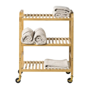 Trolley Helge bamboe - bruin - 80x60x33.5 cm
