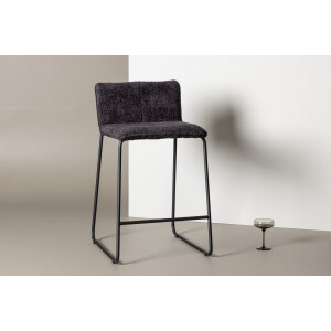 Nohr Barkruk 'Sheridan' Bouclé, kleur Zwart (zithoogte 64cm)