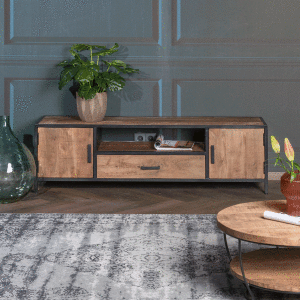 LivingFurn TV-meubel 'Sturdy' kleur Naturel, 160 cm
