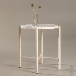 Nohr Ronde Bijzettafel 'Arnita' Mactan steen, 40cm