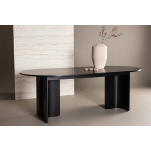 Nohr Ovale Eettafel 'Jadira' 220 x 100cm, kleur Zwart