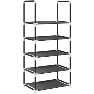 vidaXL - Schoenenrek - 5-laags - 44x28x94 - cm - nonwoven - stof - zwart