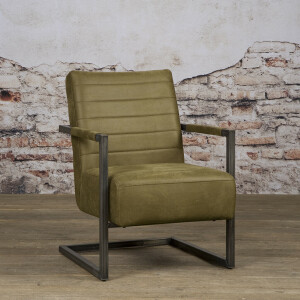 Tower Living Fauteuil 'Rocca' Leder, kleur Groen