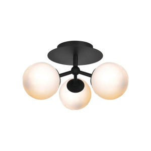 Halo Design Plafondlamp 'Atom' kleur Zwart / Opaal