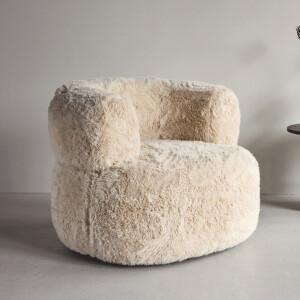 Nohr Fauteuil 'Kyanne' Fake fur, kleur Off White