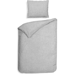 Heckettlane Franela Dekbedovertrek - Eenpersoons - Flanel - 140x200-220cm - Grijs