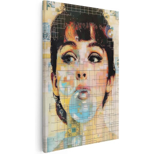Artaza Canvas Schilderij Het is een Kunstwerk van het Gezicht van een Vrouw - 60x90 - Muurdecoratie - Foto Op Canvas - Canvas Print