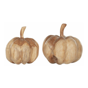 MUST Living Decoratie 'Pumpinks' Teakhout, Set van 2 stuks