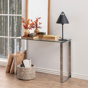 Bendt Glazen Sidetable 'Lone' Chroom, 110cm