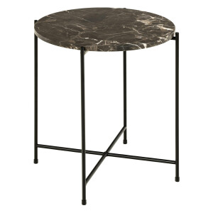 Bendt Bijzettafel 'Carolien' Bruin Marmer, Ø42cm
