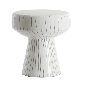 Light & Living Bijzettafel 'Dakwa' 38cm, kleur Wit/Zwart