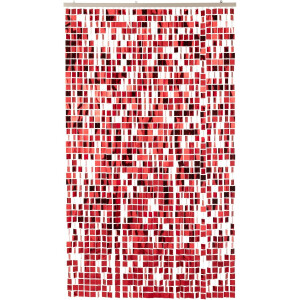 J-Line gordijn Vierkant - kunststof - rood