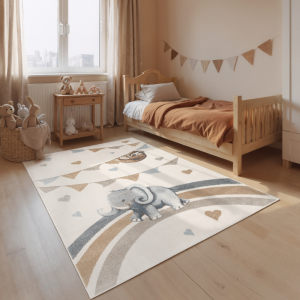 Vloerkleed Kids Elephant Party 230x160cm - Polypropyleen - Dekbed-Discounter.nl