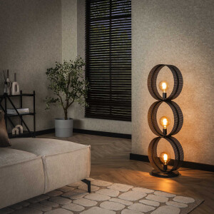LifestyleFurn Vloerlamp 'Dalvin' Charcoal finish, 3-lamps