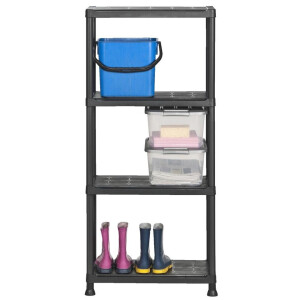 Leen Bakker - Opbergrek Plus Shelve - 60x30x135 Cm - Polypropyleen - Zwart