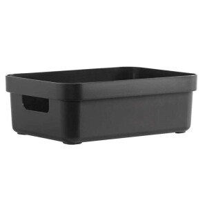 Leen Bakker - Sigma Home Box 9 Liter - 35,2x25,3x12,2 Cm - Polypropyleen/Kunststof - Zwart - 25.3x35.2x12.2 Cm