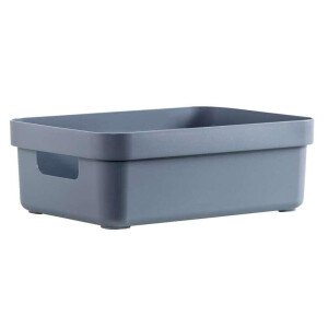 Leen Bakker - Sigma Home Box 9 Liter - Donker - 35,2x25,3x12,2 Cm - Polypropyleen/Kunststof - Blauw - 25.3x35.2x12.2 Cm