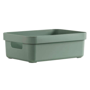 Leen Bakker - Sigma Home Box 9 Liter - Donker - 35,2x25,3x12,2 Cm - Polypropyleen/Kunststof - Groen - 25.3x35.2x12.2 Cm