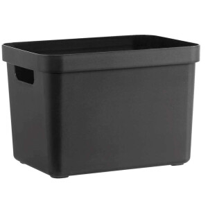 Leen Bakker - Sigma Home Box 18 Liter - 35,2x25,3x24,3 Cm - Polypropyleen/Kunststof - Zwart - 25.3x35.2x24.3 Cm