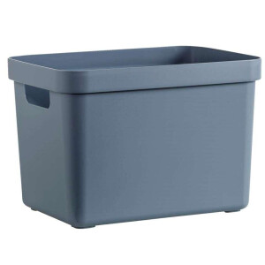Leen Bakker - Sigma Home Box 18 Liter - Donker - 35,2x25,3x24,3 Cm - Polypropyleen/Kunststof - Blauw - 25.3x35.2x24.3 Cm