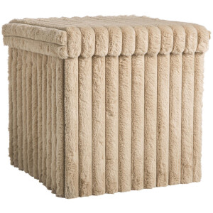 2e Halve Prijs Leen Bakker - Opbergbox Opvouwbaar - Fluffy - 38x38x38 Cm - Polyester/MDF - Taupe