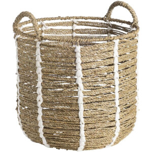 Leen Bakker - Mand Indy - Off-white - 36xØ39 Cm - Zeegras - Crème