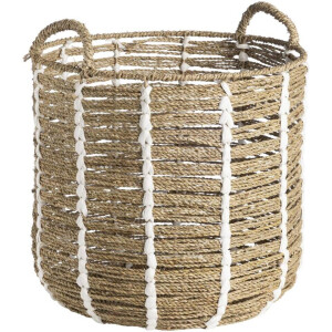 Leen Bakker - Mand Indy - Off-white - 41xØ43 Cm - Zeegras - Crème