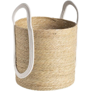 2e Halve Prijs Leen Bakker - Mand Lily - Off-white - 34xØ36 Cm - Zeegras - Crème