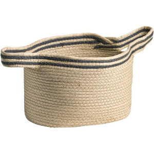 2e Halve Prijs Leen Bakker - Mand Mila - Écru - 32x29x25 Cm - Papier - Beige#Zwart - 37x40x26 Cm