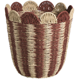 Leen Bakker - Mand Fes - Multikleur - 34,5xØ35 Cm - Metaal/Papier - Rood#Bruin - H34.5 Cm