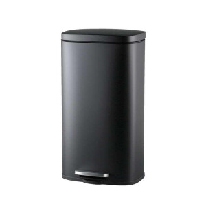 Leen Bakker - Pedaalemmer Prullenbak Paco - - 30 Liter - 63,5 Cm - Metaal - Zwart - 35x63.5x30 Cm