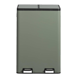Leen Bakker - Pedaalemmer Duo - - 60 Liter - Metaal - Groen - 46.9x71.5x35.7 Cm